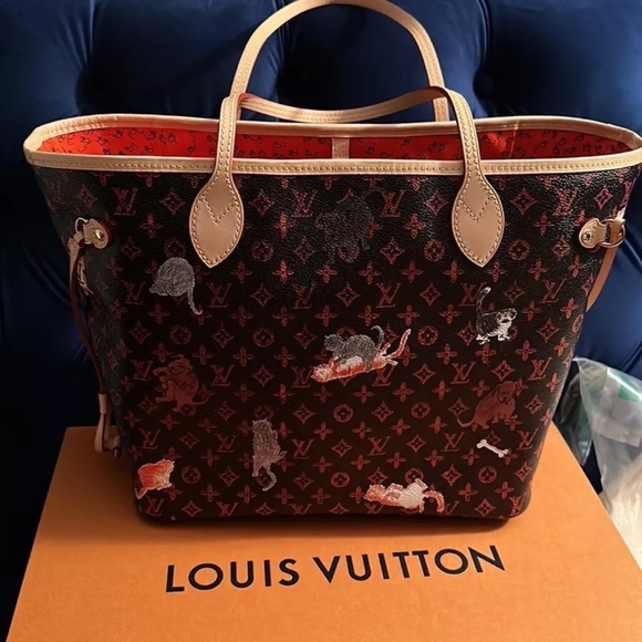 NEW NEVER USED Louis Vuitton Grace Coddington Catogram Neverfull MM 😸  💎 - Picture 10 of 14